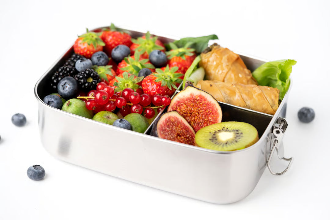 Lekkabox Safe 1400 ml cu 3 compartimente - lunchbox din oțel inoxidabil