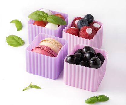 Set cuburi din silicon Lekkabox (4 buc.) - diverse culori