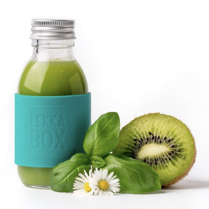 Lekkabox Juicy - Sticlă mini cu bandă din silicon (100 ml)