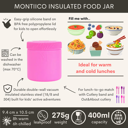 Termos pentru alimente MontiiCo 400 ml (diverse culori)