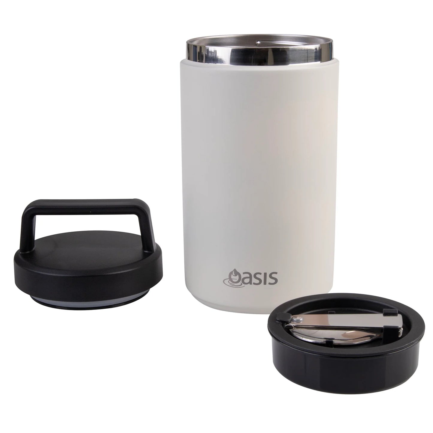 Termos alimentar din oțel inoxidabil Oasis cu lingură și recipient pentru sos, 700 ml (disponibil în mai multe culori)