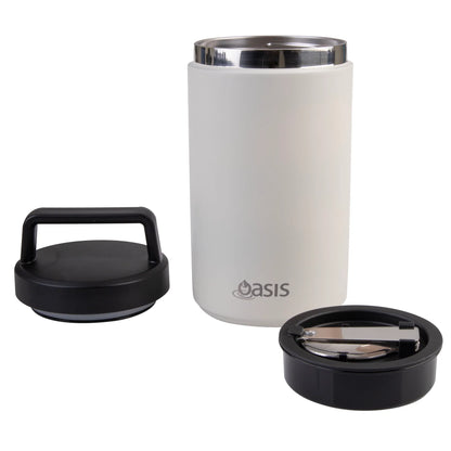 Termos alimentar din oțel inoxidabil Oasis cu lingură și recipient pentru sos, 700 ml (disponibil în mai multe culori)