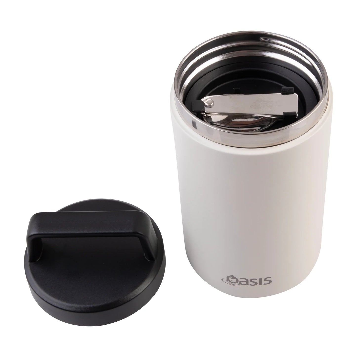 Termos alimentar din oțel inoxidabil Oasis cu lingură și recipient pentru sos, 700 ml (disponibil în mai multe culori)