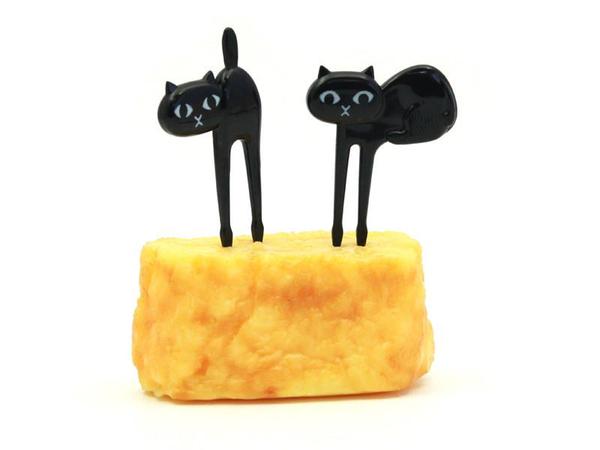 6 furculițe mini - pisici negre