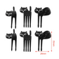 6 furculițe mini - pisici negre